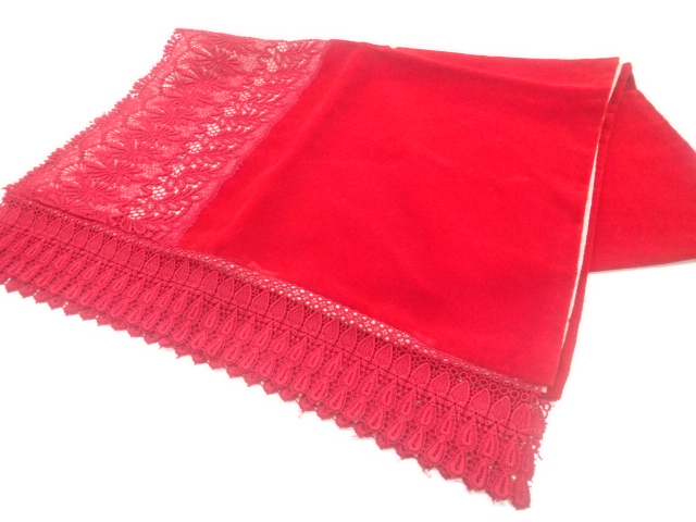 JAPANESE SHAWL / VELVET / LACE / FLOWER